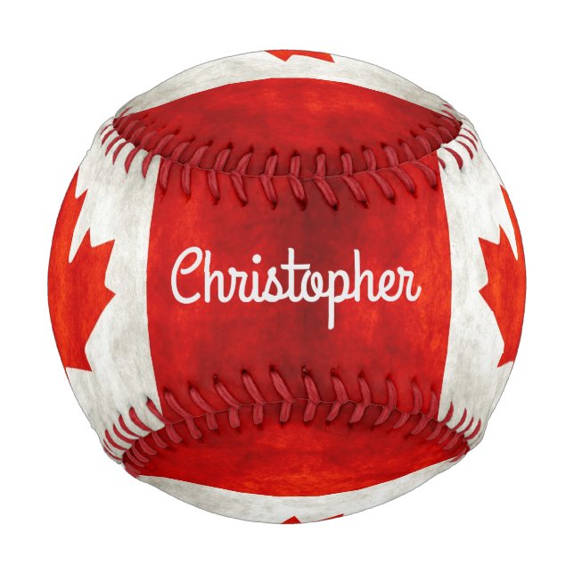 Pelota De Béisbol Bandera canadiense de cosecha personalizada Béisbo (Anverso)