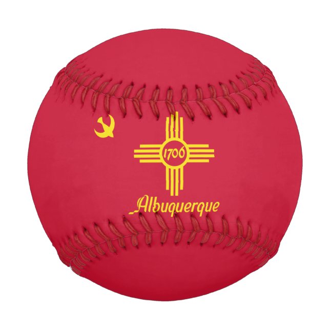 Pelota De Béisbol Bandera de Albuquerque, Nueva México Béisbol (Reverso)