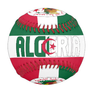 Pelota De Béisbol Bandera de Argelia y Patriótico del Escudo de Arma