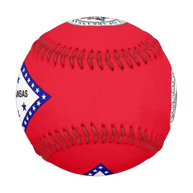Pelota De Béisbol Bandera de Arkansas (Reverso)