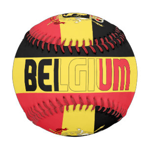 Pelota De Béisbol Bandera de Bélgica y Patriótico del Escudo de Arma