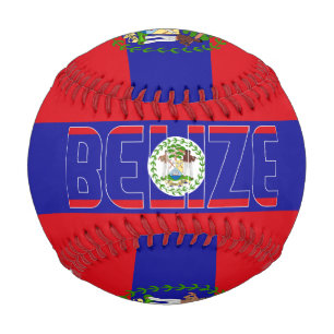 Pelota De Béisbol Bandera de Belice y Patriótico del Escudo de Armas