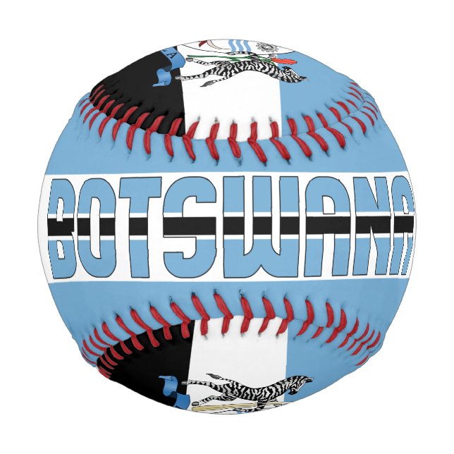 Pelota De Béisbol Bandera de Botswana y Patriótico del Escudo de Arm (Anverso)
