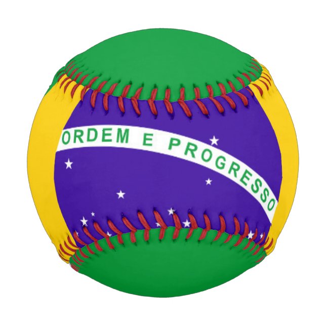 Pelota De Béisbol Bandera de Brasil (Anverso)