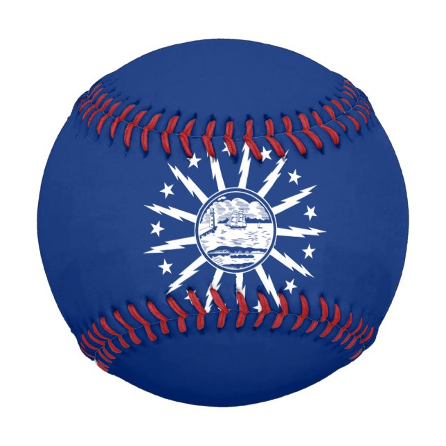 Pelota De Béisbol Bandera de Búfalo, Nueva York Béisbol (Anverso)
