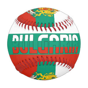 Pelota De Béisbol Bandera de Bulgaria y Patriótico del Escudo de Arm