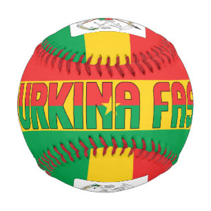 Pelota De Béisbol Bandera de Burkina Faso y Escudo Patriótico