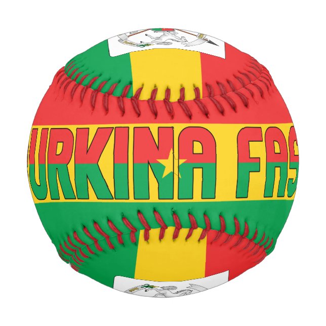 Pelota De Béisbol Bandera de Burkina Faso y Patriótico del Escudo de (Anverso)
