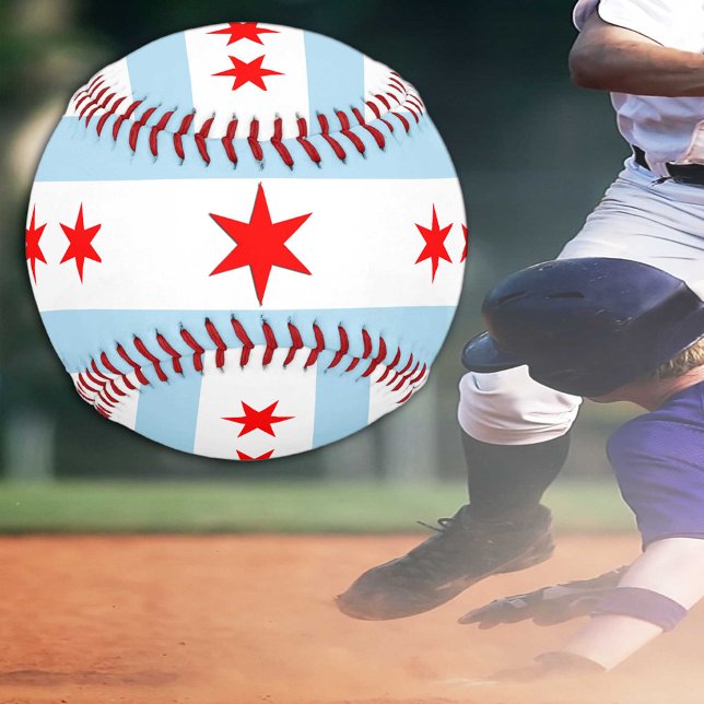 Pelota De Béisbol Bandera de Chicago, deportes de Illinois/pelotas d (Subido por el creador)