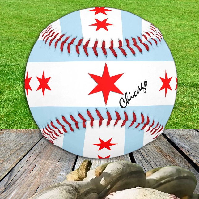 Pelota De Béisbol Bandera de Chicago, nombre, deportes de Chicago/Bo (Subido por el creador)