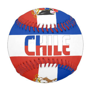 Pelota De Béisbol Bandera de Chile y Patriótico del Escudo de Armas