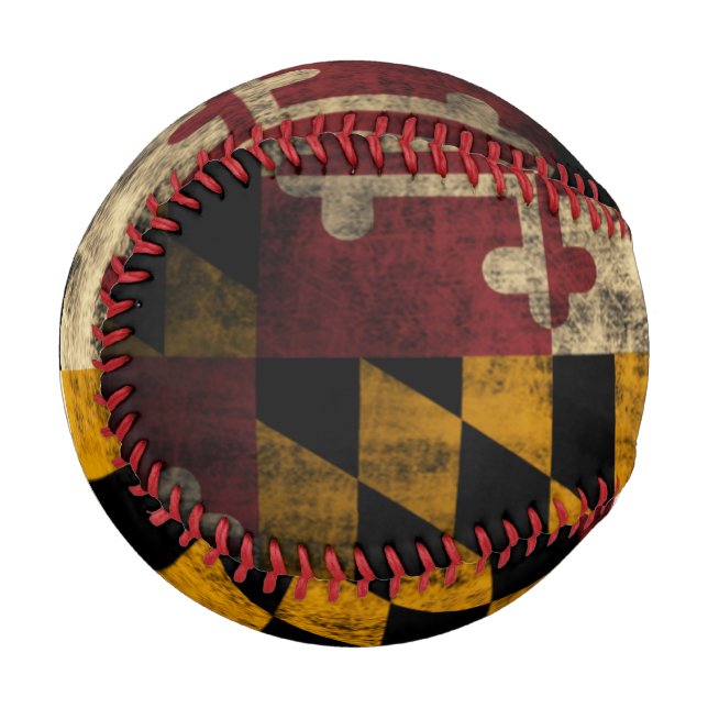 Pelota De Béisbol Bandera de cosecha patriótica de Maryland (Anverso izquierdo)