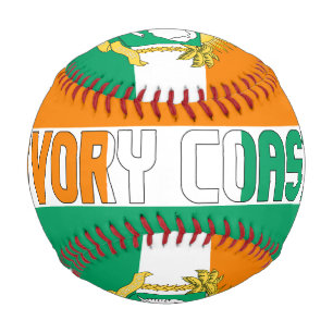 Pelota De Béisbol Bandera de Costa de Marfil y Patriótico del Escudo