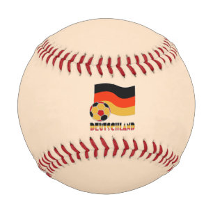 Pelota De Béisbol Bandera de Deutschland y Balón de Fútbol Borde Gri