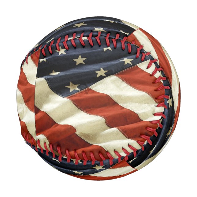 PELOTA DE BÉISBOL BANDERA DE EE.UU. (Anverso derecho)