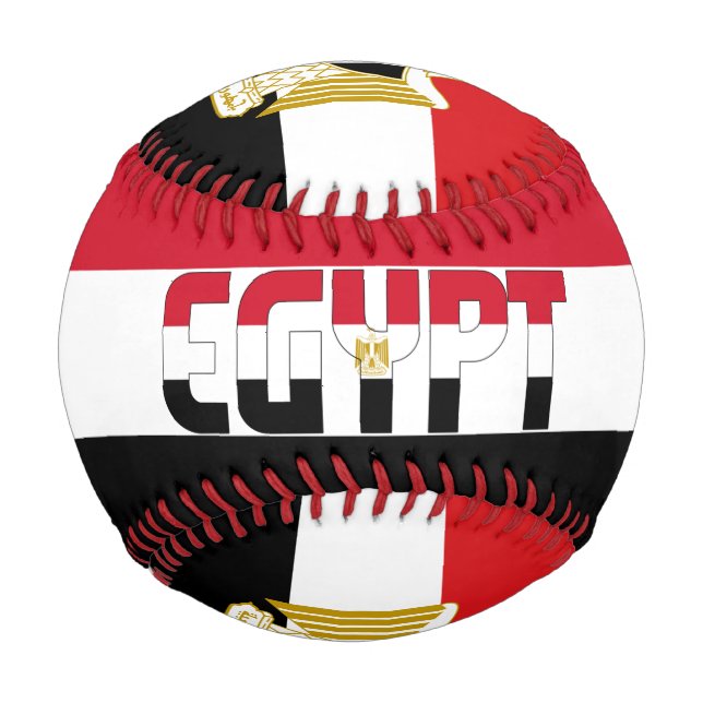 Pelota De Béisbol Bandera de Egipto y Escudo de Armas Patriótico (Anverso)