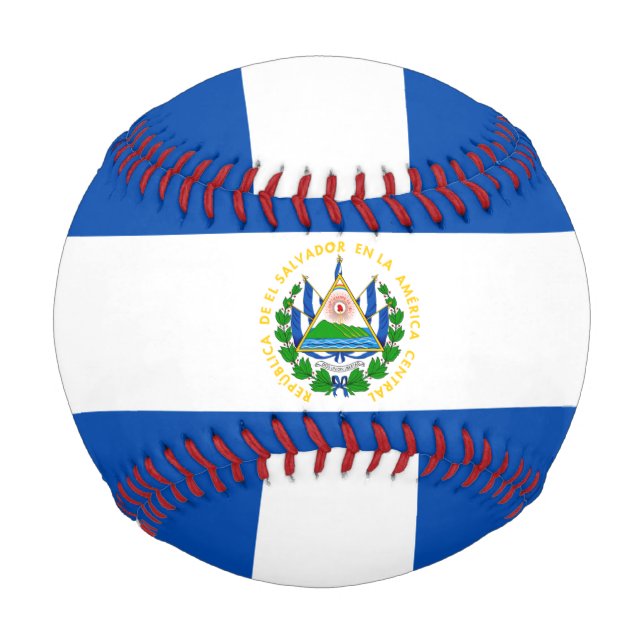 Pelota De Béisbol Bandera de El Salvador (Reverso)