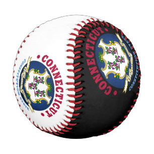 PELOTA DE BÉISBOL BANDERA DE ESTADO DE CONSTITUCIÓN DE CONECTICUACIÓ