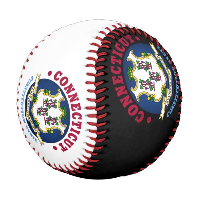PELOTA DE BÉISBOL BANDERA DE ESTADO DE CONSTITUCIÓN DE CONECTICUACIÓ (Angular)
