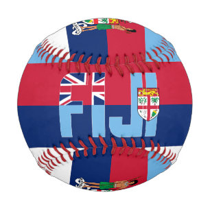 Pelota De Béisbol Bandera de Fiji y Escudo de Armas Patriótico