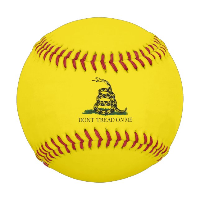 Pelota De Béisbol Bandera de Gadsden (no me toques) (bandera de serp (Anverso)