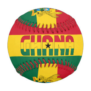 Pelota De Béisbol Bandera de Ghana y Patriótico del Escudo de Armas