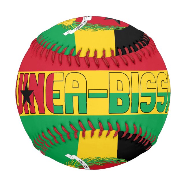 Pelota De Béisbol Bandera de Guinea-Bissau y Patriótico del Escudo d (Anverso)