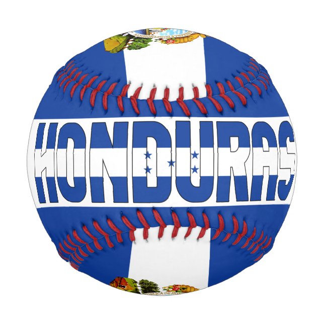 Pelota De Béisbol Bandera de Honduras y Patriótico del Escudo de Arm (Anverso)