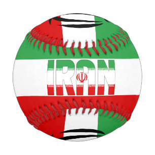 Pelota De Béisbol Bandera de Irán y Escudo de Armas Patriótico