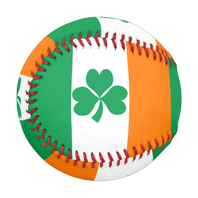 Pelota De Béisbol Bandera de Irlanda Shamrock (Anverso izquierdo)