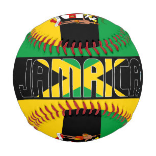 Pelota De Béisbol Bandera de Jamaica y Patriótico del Escudo de Arma