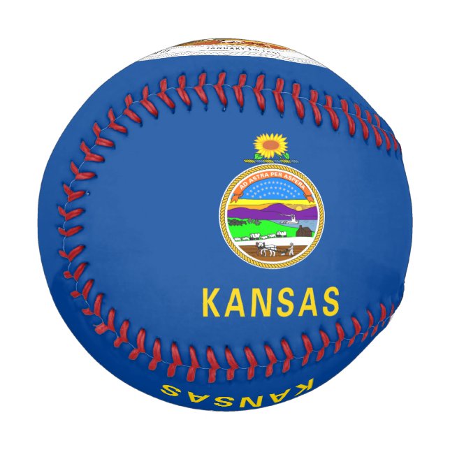 Pelota De Béisbol Bandera de Kansas (Anverso izquierdo)