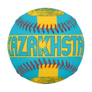 Pelota De Béisbol Bandera de Kazajstán y Patriótico del Escudo de Ar