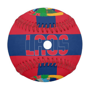 Pelota De Béisbol Bandera de Laos y Escudo Patriótico