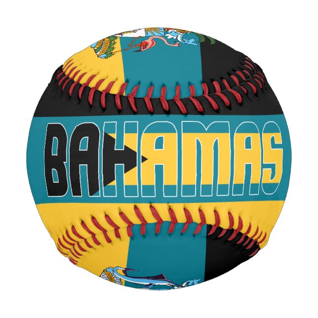 Pelota De Béisbol Bandera de las Bahamas y Patriótico del Escudo de  (Anverso)