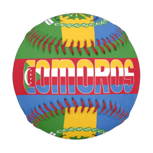 Pelota De Béisbol Bandera de las Comoras y Patriótico del Escudo de