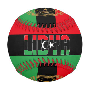 Pelota De Béisbol Bandera de Libia y Escudo Patriótico