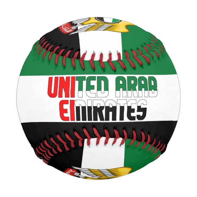Pelota De Béisbol Bandera de los Emiratos Árabes Unidos y Patriótico (Anverso)