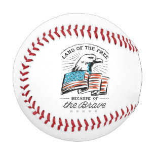 Pelota De Béisbol Bandera de los Estados Unidos en el Día de la Ind