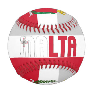Pelota De Béisbol Bandera de Malta y Patriótico del Escudo de Armas