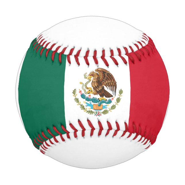 Pelota De Béisbol Bandera de México (Anverso)