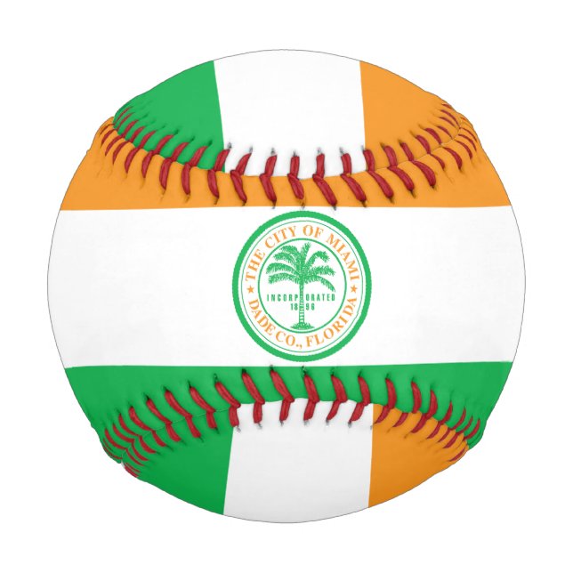 Pelota De Béisbol Bandera de Miami, Florida (Anverso)
