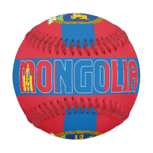 Pelota De Béisbol Bandera de Mongolia y Escudo Patriótico