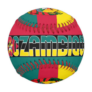 Pelota De Béisbol Bandera de Mozambique y Escudo Patriótico