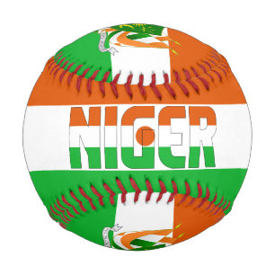 Pelota De Béisbol Bandera de Níger y Escudo de Armas Patriótico