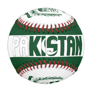 Pelota De Béisbol Bandera de Pakistán y Patriótico del Escudo de Arm