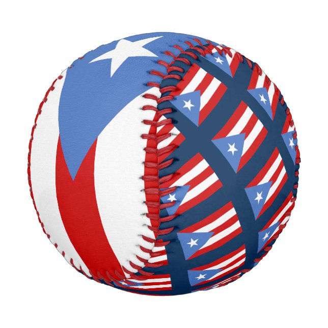 Pelota De Béisbol Bandera de Puerto Rico (Angular)