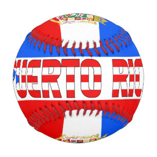 Pelota De Béisbol Bandera de Puerto Rico y Patriótico del Escudo de