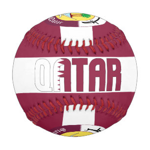 Pelota De Béisbol Bandera de Qatar y Patriótico del Escudo de Armas