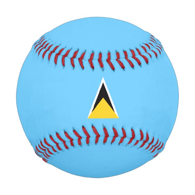 Pelota De Béisbol Bandera de Santa Lucía (Santa Lucía) (Caribe) (Reverso)